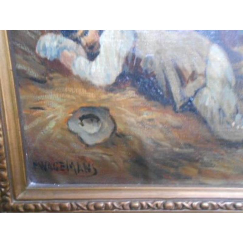 944 P.J.A.Wagemans 1879-1955 olieverf op doek vroeg werk