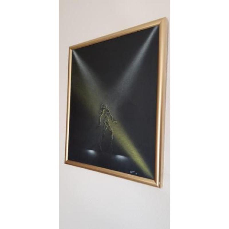 schilderij gesign. Poplavski met goudkleurige lijst