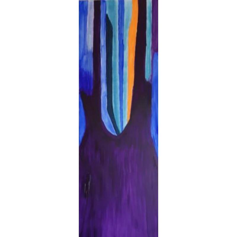 Abstract purple modern schilderij.