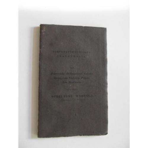 Disputatio Juridica Inauguralis van Schelto Wybenga 1828