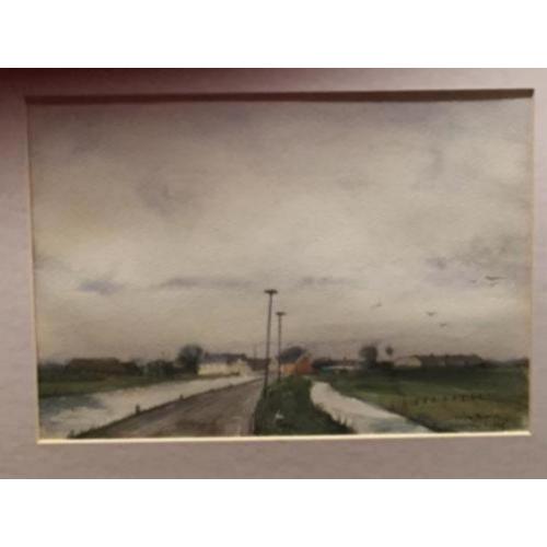 Aquarel Polderweg te Kethel uit 1976