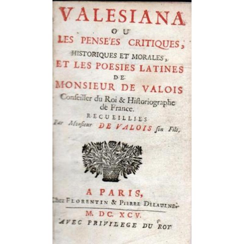 Valois, Adrien de - Valesiana (1695)