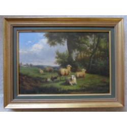 ===schapen in landschap == J L van Leemputten 1865-1945====