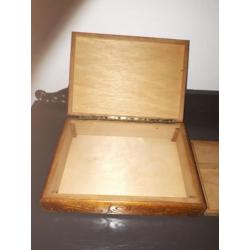 Antieke houten naaidoos 34x23 cm