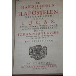 J. Plevier - De Handelingen der H. Apostelen (1725-1729)