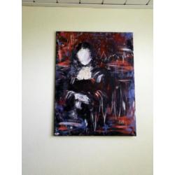 Mona Lisa -uniek abstract schilderij 80x60cm modern / vrouw