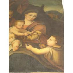 ca 1800 schilderij HEILIGE FAMILIE Italiaanse olieverf/doek