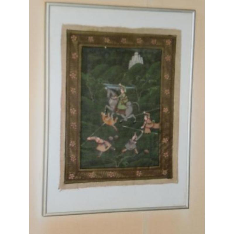 Jachttaferelen, originele schilderijen, India, Rajasthan