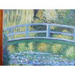Monet reproductie, Japanse brug en waterlelies 50 x 60