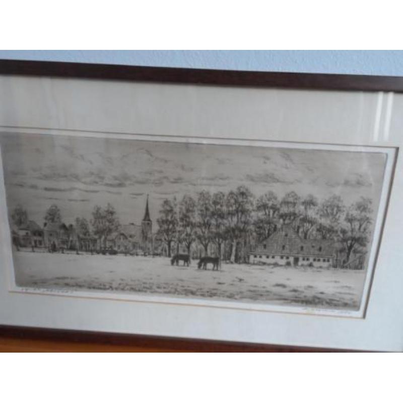 Tekening / ets - w. Hopman 1988 - heiloo