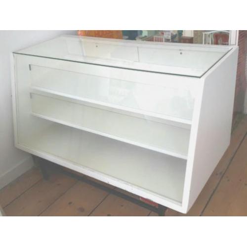 Vintage toonbank wit hout jaren 50 retro antiek oud