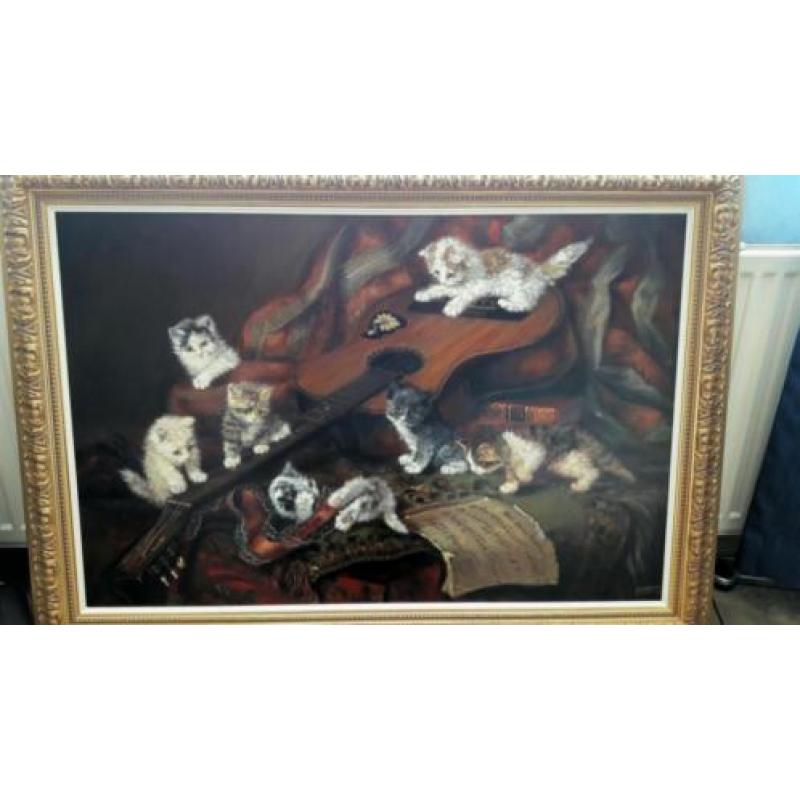 Kattenschilderij van Trirum met 7 katten