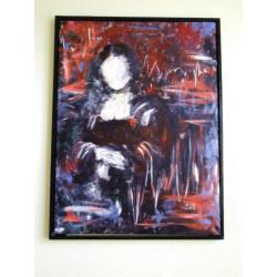 Mona Lisa -uniek abstract schilderij 80x60cm modern / vrouw