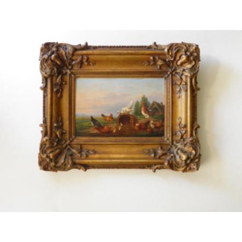Schilderij met kippen, A.Verhoesen