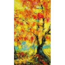 Heel mooi Olieverf schilderij Boom herfsttooi Eugenie Sassen