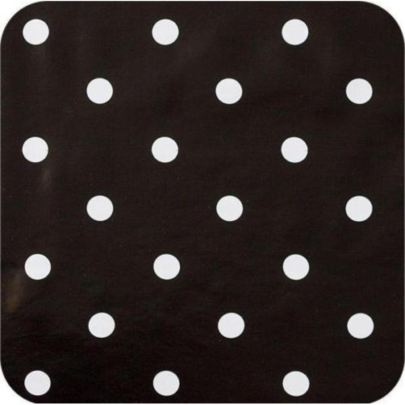 Tafelzeil Grote Stip - 140 x 250 cm - Zwart/Wit