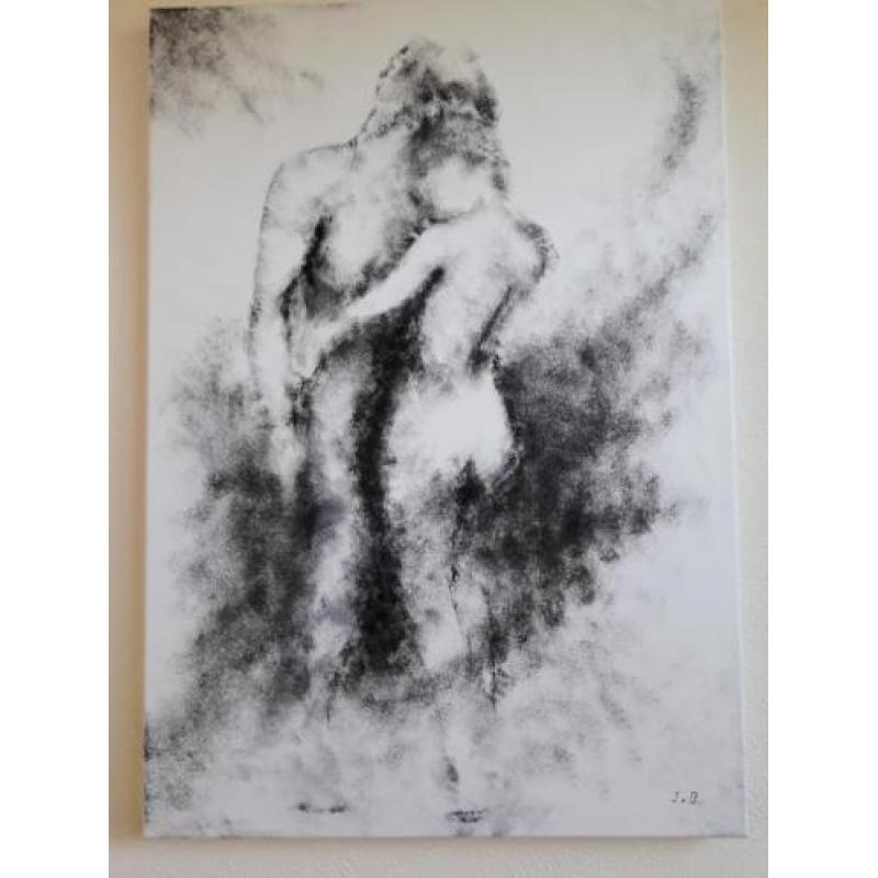 Mona Lisa -uniek abstract schilderij 80x60cm modern / vrouw