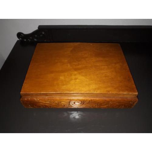 Antieke houten naaidoos 34x23 cm