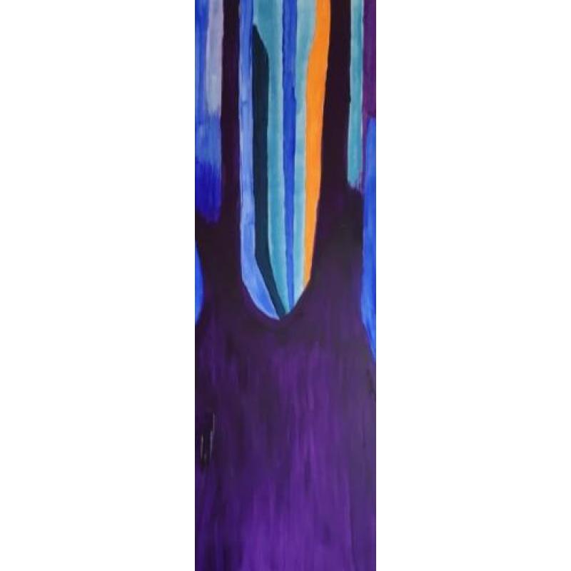 Abstract purple modern schilderij.