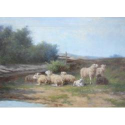 HCC Bogman (1861- 1921) schapen aan het water