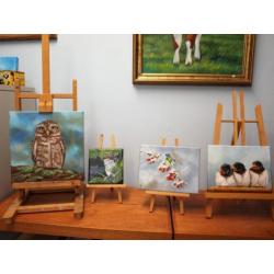 Schilderij dwerguil - eigen atelier - uilenschilderij uilen