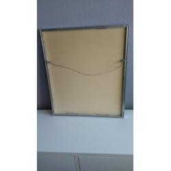 Schilderij abstract, in metalen lijst 55x 65