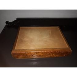 Antieke houten naaidoos 34x23 cm
