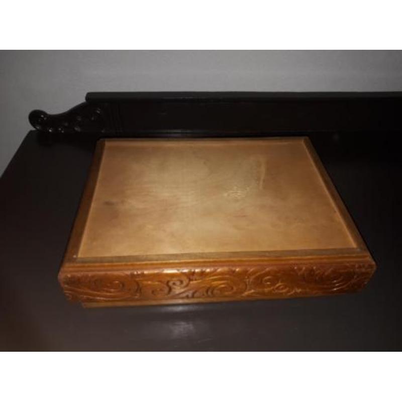Antieke houten naaidoos 34x23 cm