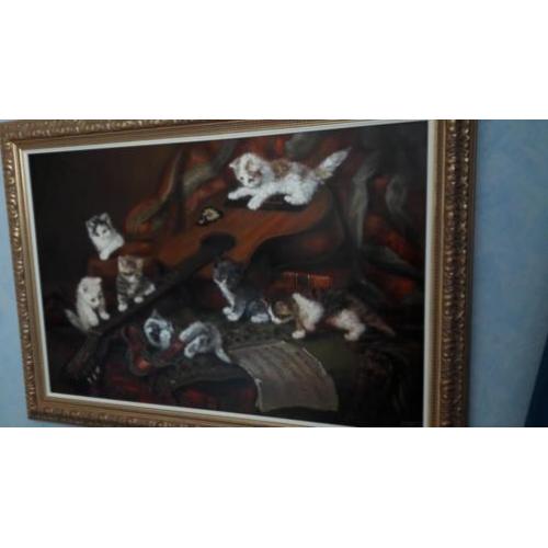 Kattenschilderij van Trirum met 7 katten