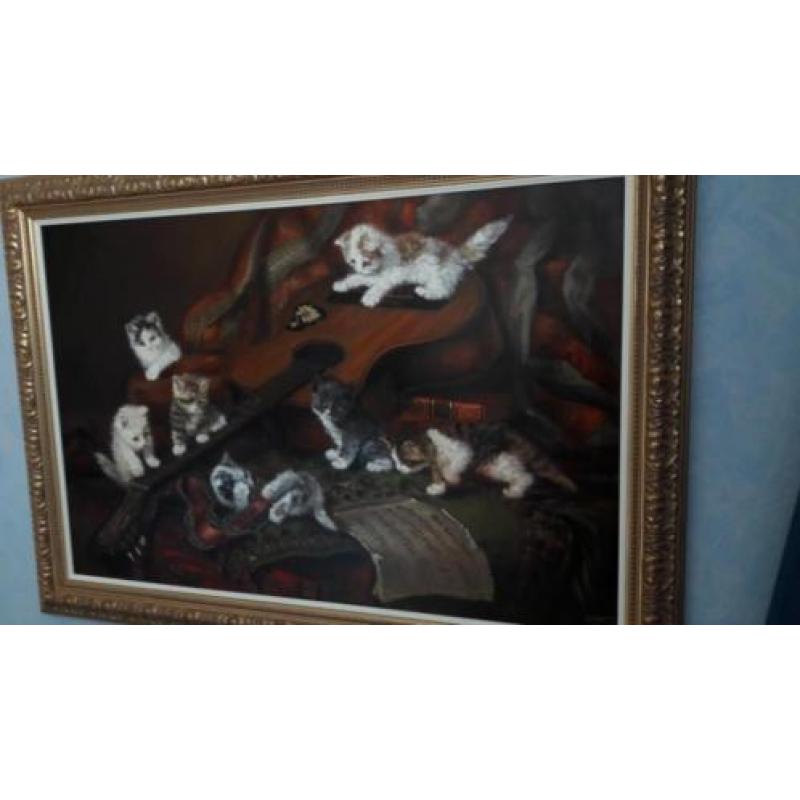 Kattenschilderij van Trirum met 7 katten