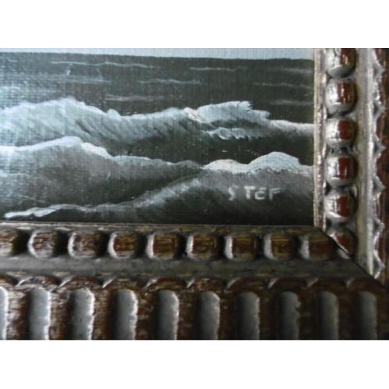 Zeilschip op zee klein schilderij