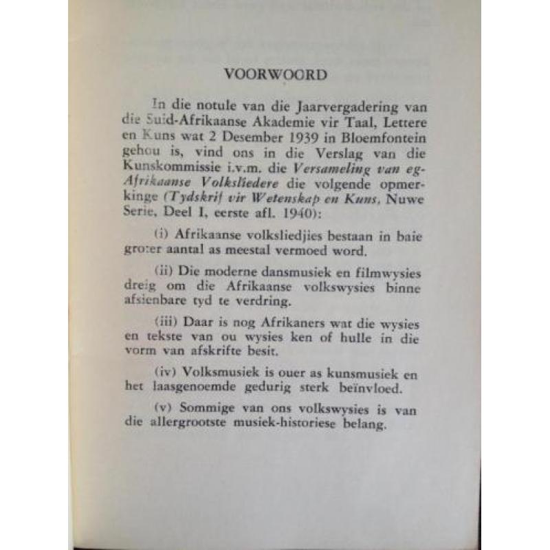 Jan Bouws - Die Afrikaanse Volkslied - 1958