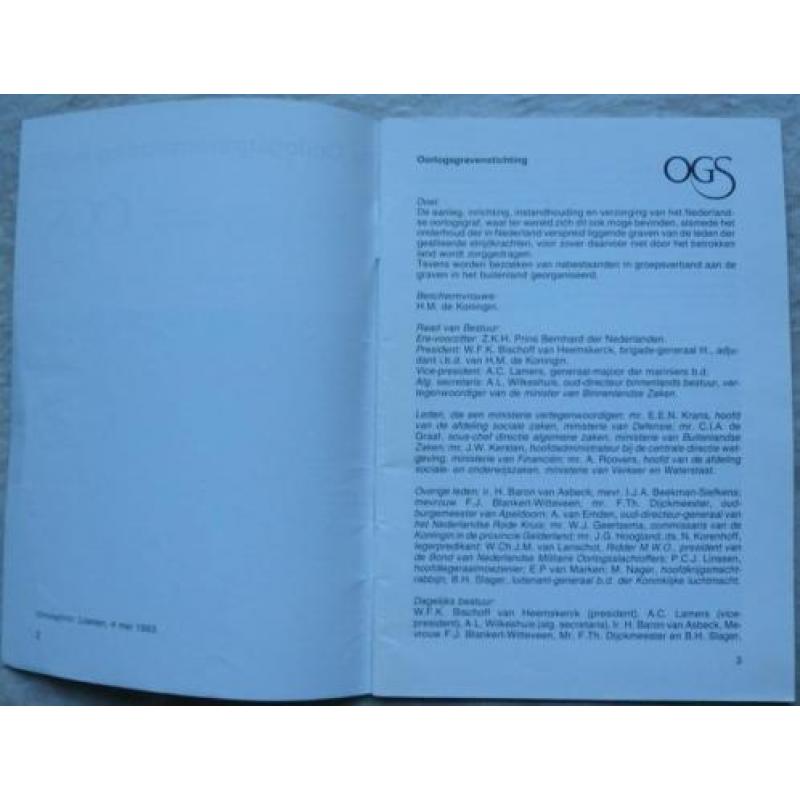 Boekje oorlogsgraven Oorlogsgravenstichting in 1983