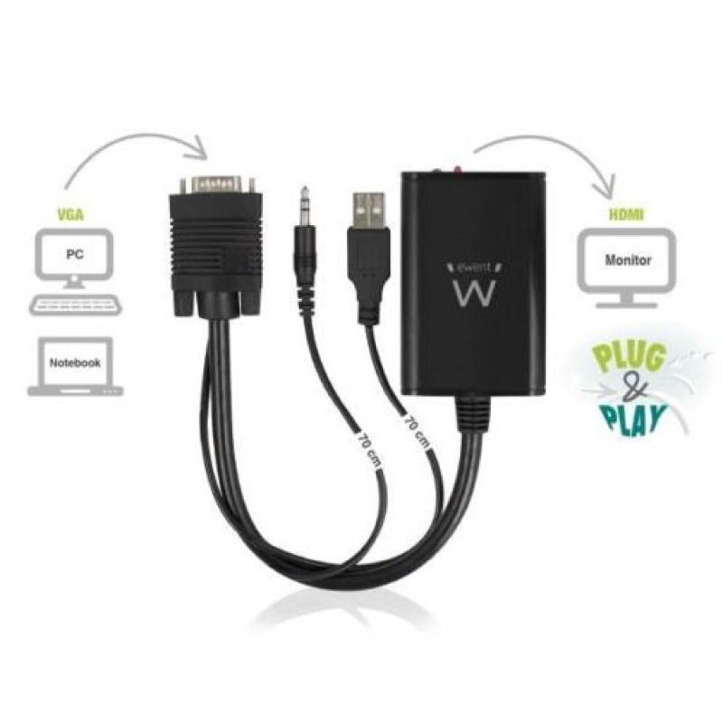 Ewent EW9867 VGA naar HDMI converter met audio