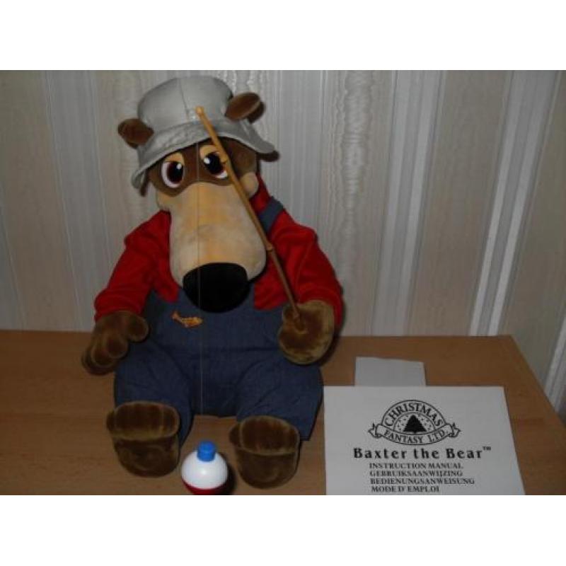 nieuw in doos baxter de vissende kerst beer bear op stroom