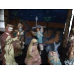 kerststal van berkenhout