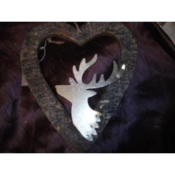 Partij Hout - Metaal Decoratie Hanger (nieuw) 25 x