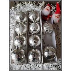 12 oude brocante antieke gekleurde kerstballen/kerst