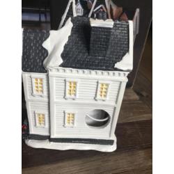 Concept stof village lamp. Rivièra maison kerst huis