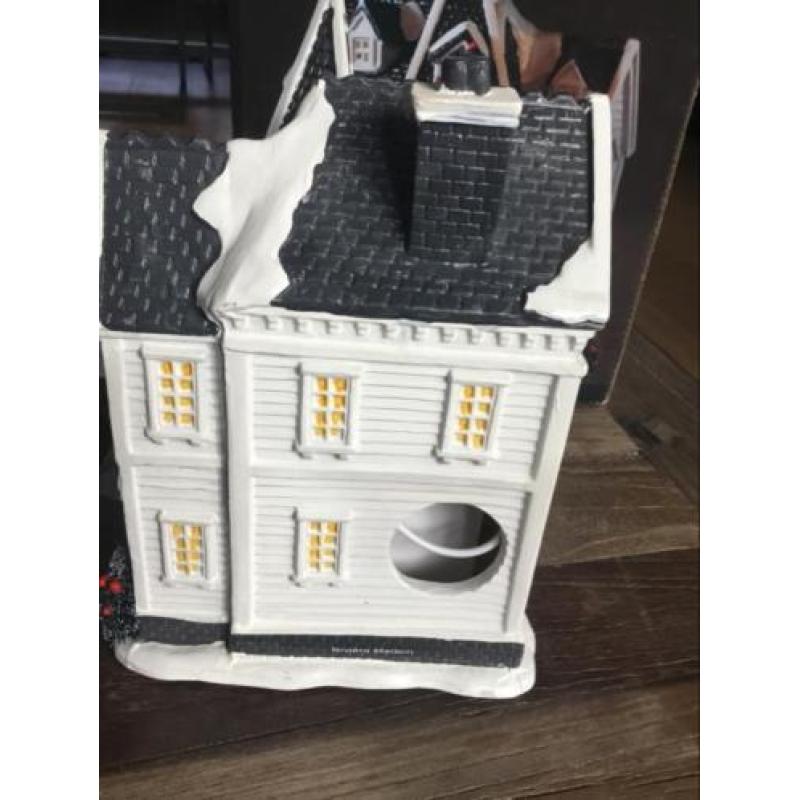 Concept stof village lamp. Rivièra maison kerst huis