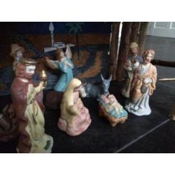 kerststal van berkenhout