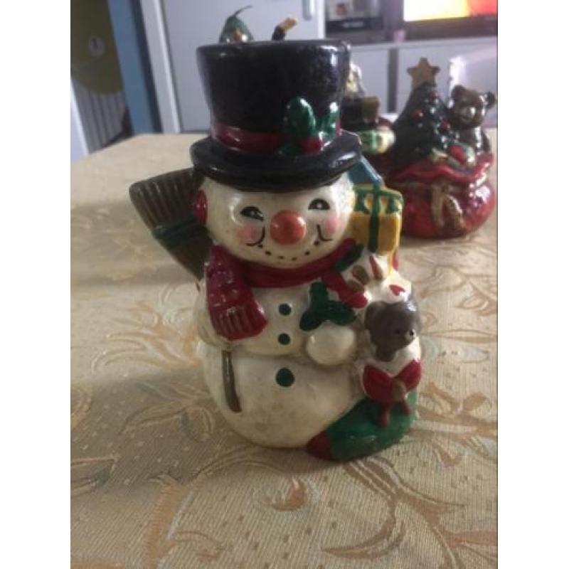 4 Vintage kerst kaarsen