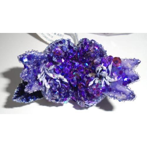 DECO GRANAATAPPEL PURPLE MET GLITTERS 6 stuks Nieuw