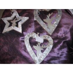 Partij Hout - Metaal Decoratie Hanger (nieuw) 25 x