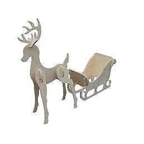 Kerst! Hert / Rendier met slee