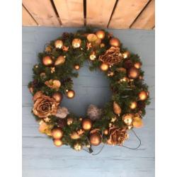 Kerstkrans met verlichting
