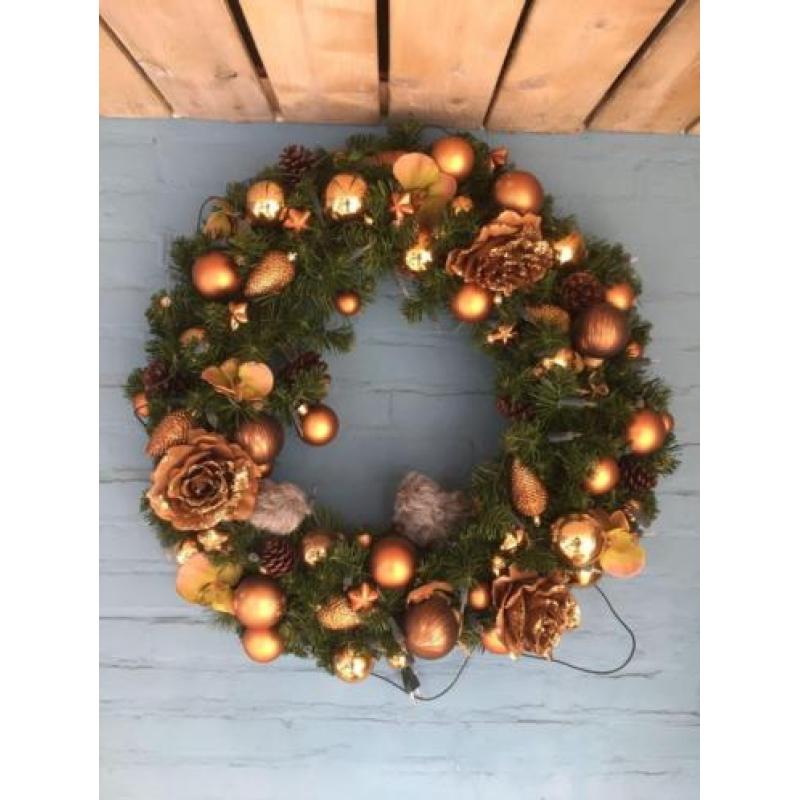 Kerstkrans met verlichting