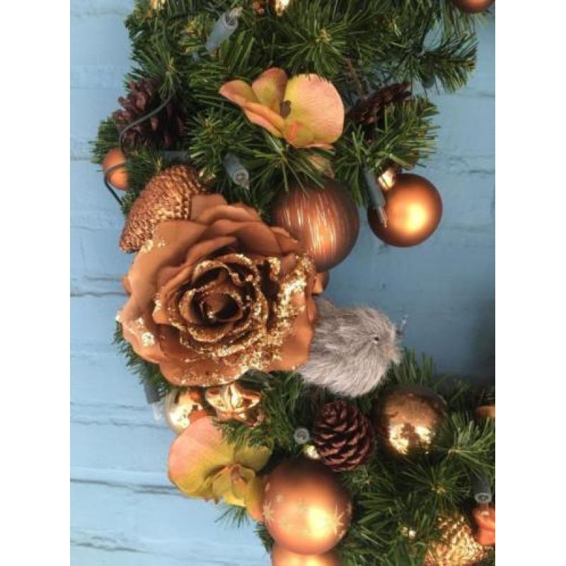 Kerstkrans met verlichting
