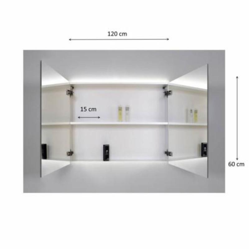 Spiegelkast Sanicare Qlassics Ambiance 120 cm 2 Deuren An...