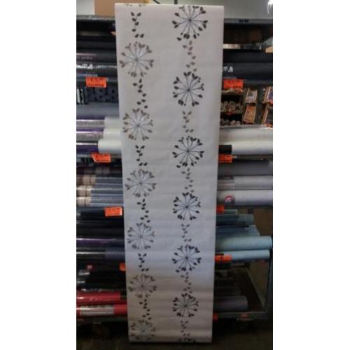 Beige bruin bloem vliesbehang €5,50 op=op